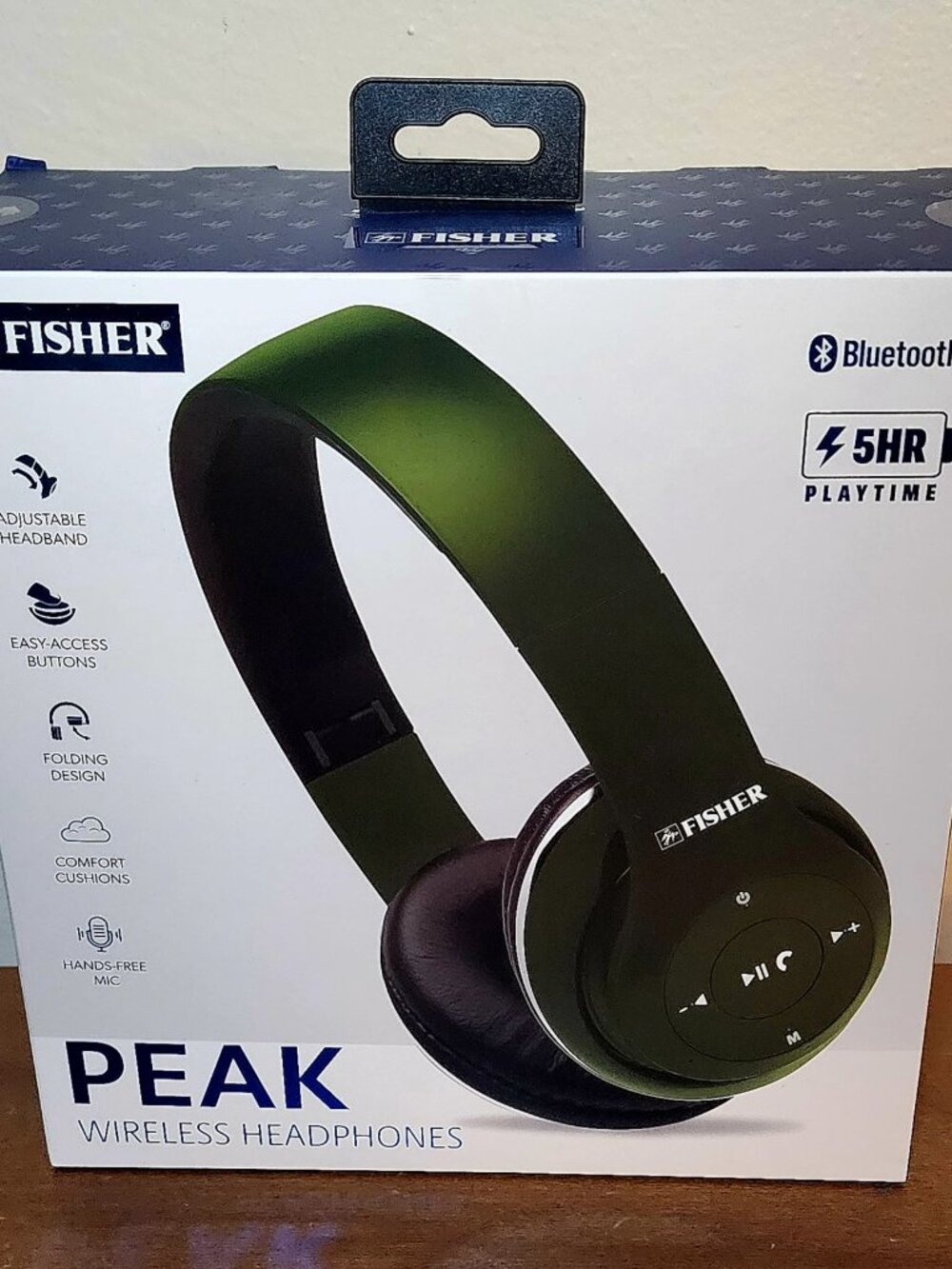 Fisher Peak Wireless Headphones Bluetooth Over The Ear Headphone